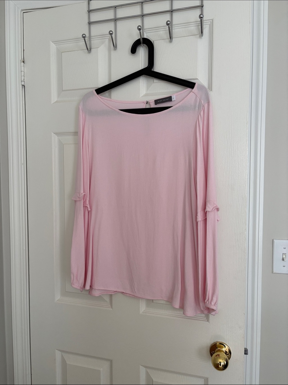 Mint velvet soft  Pink Long-Sleeve Tee with Sleeve Tie Detail